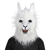 Way to Celebrate Adult Unisex Halloween Animalistic White Alpaca Mask Costume Accessory