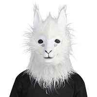 Way to Celebrate Adult Unisex Halloween Animalistic White Alpaca Mask Costume Accessory