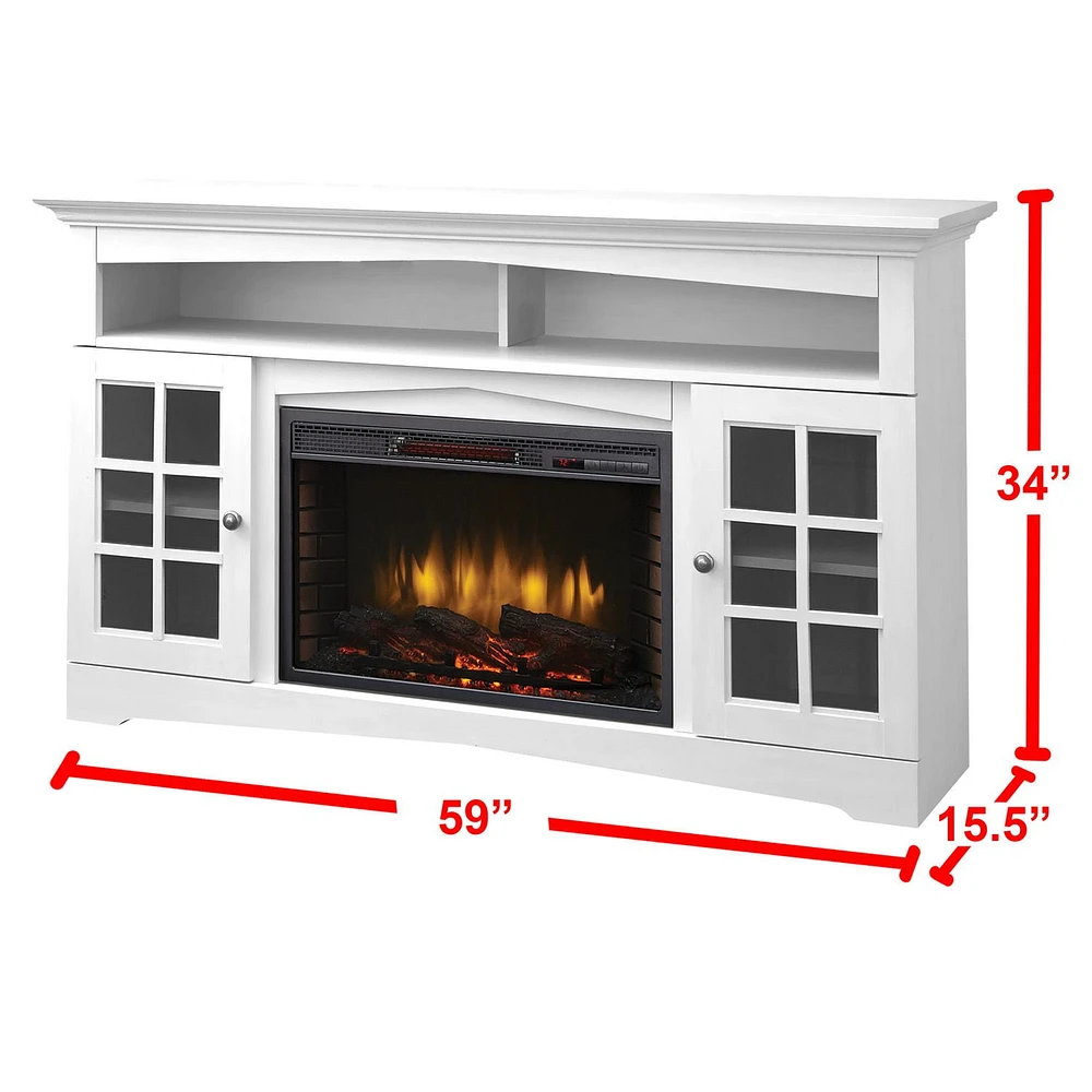 Muskoka Huntley 59" Media Electric Fireplace 370-196-204 - White