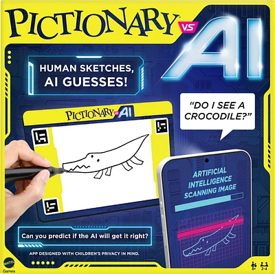 Pictionary Vs. AI Family Game for Kids and Adults and Game Night Using Artificial Intelligence, Mattel Games