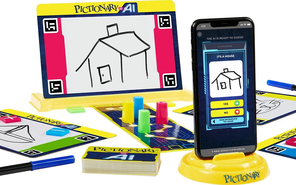 Pictionary Vs. AI Family Game for Kids and Adults and Game Night Using Artificial Intelligence, Mattel Games