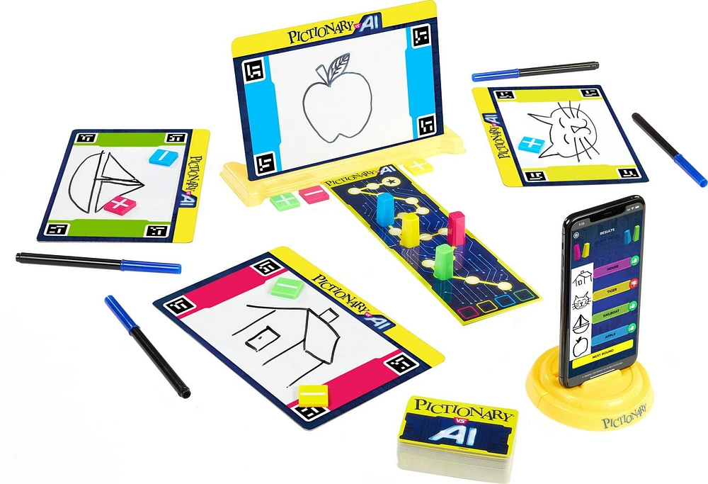 Pictionary Vs. AI Family Game for Kids and Adults and Game Night Using Artificial Intelligence, Mattel Games