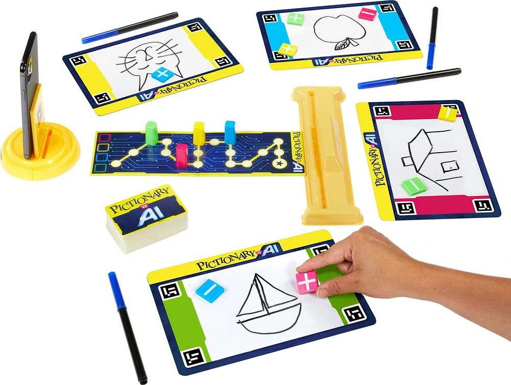 Pictionary Vs. AI Family Game for Kids and Adults and Game Night Using Artificial Intelligence, Mattel Games