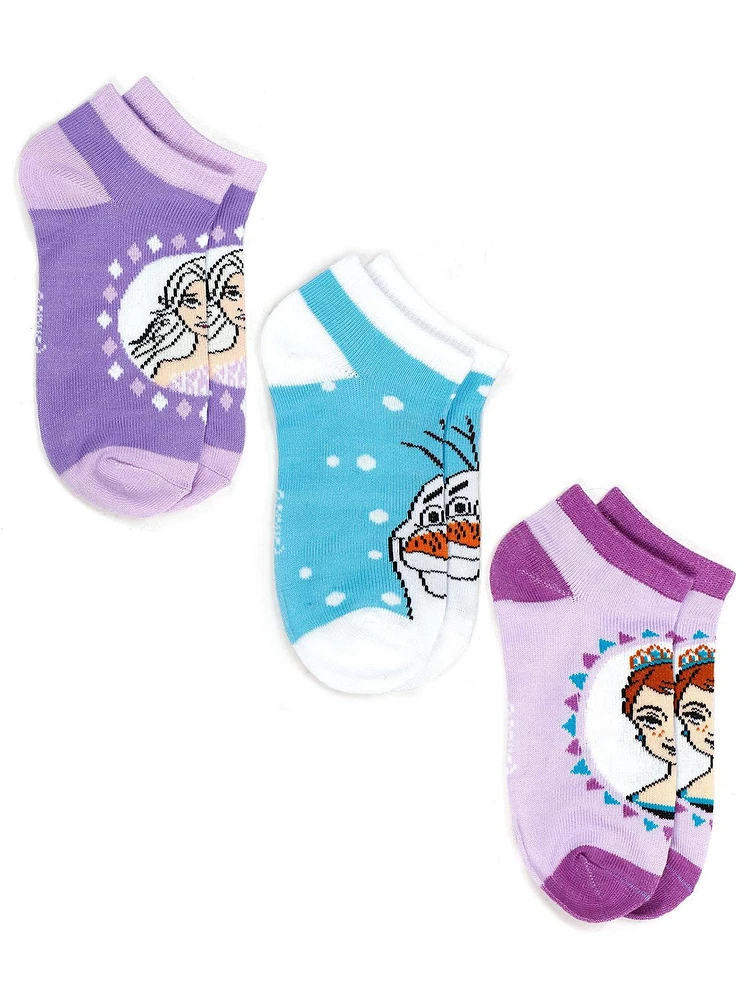 Paquets de trois chaussettes imprimées pour les filles de Frozen 2 Taille 10-13