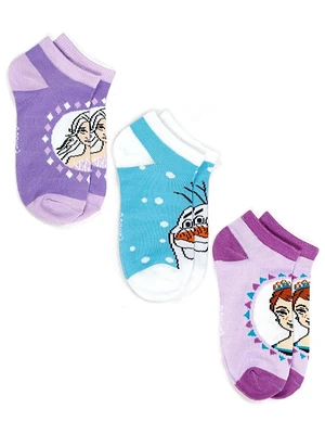 Paquets de trois chaussettes imprimées pour les filles de Frozen 2 Taille 10-13