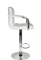 Nicer Furniture Hexagrid Hydraulic Bar Stool with Arms in White