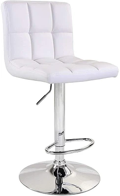 Nicer Furniture Hexagrid Hydraulic Bar Stool in White