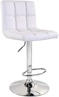 Nicer Furniture Hexagrid Hydraulic Bar Stool in White