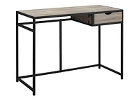 Monarch Specialties Computer Desk, Home Office, Laptop, Storage Drawer, 42"l, Work, Metal, Laminate, Brown, Black, Contemporary, Modern