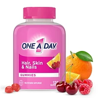 One A Day Multi+ Hair, Skin & Nails Multivitamin Gummies - Daily Vitamin Plus Support For Healthy Hair, Skin And Nails With Biotin And Vitamins A, C, E And Zinc For Women and Men, 120 Gummies