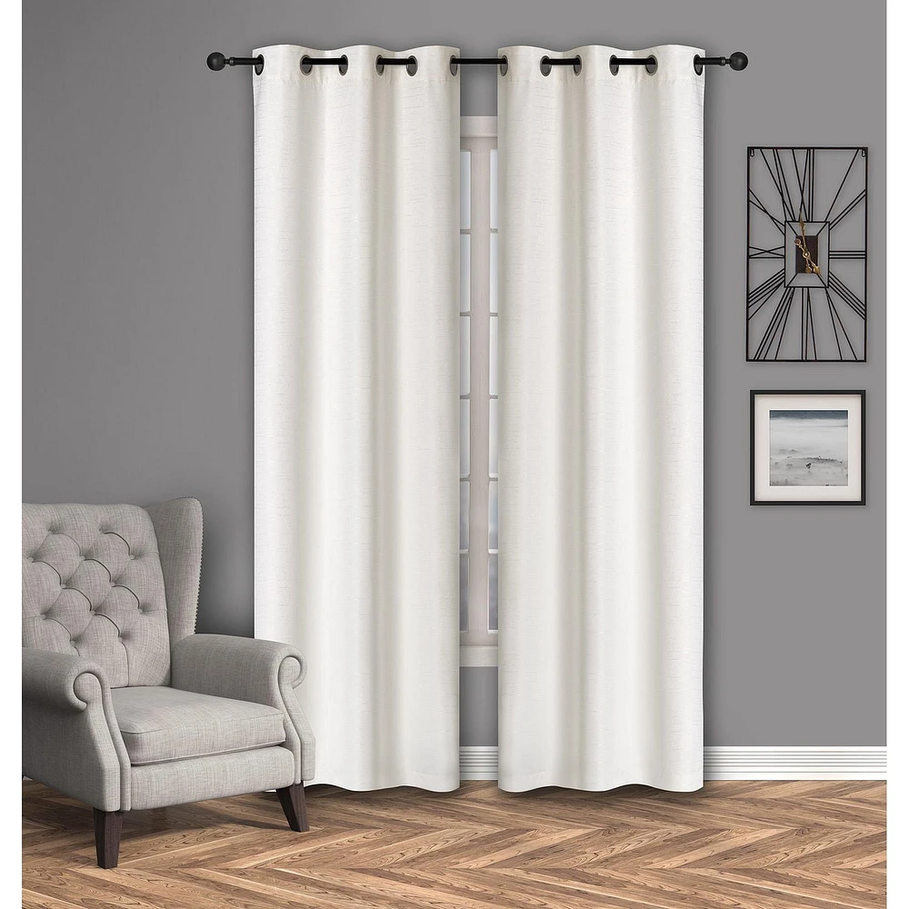 Safdie & Co. Curtain 2PK 84L Blackout Textured White