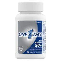 Multivitamines One A Day pour hommes de 50 ans et plus – Vitamines quotidiennes pour hommes contenant des vitamines A, B, C, D et E, du calcium, du sélénium, du magnésium et du zinc 90 comprimés