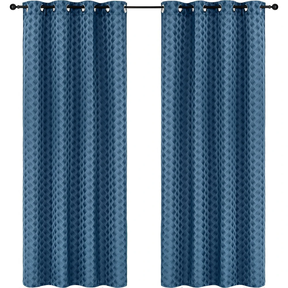 Safdie & Co. Curtain 84L Jacquard Brayden Navy