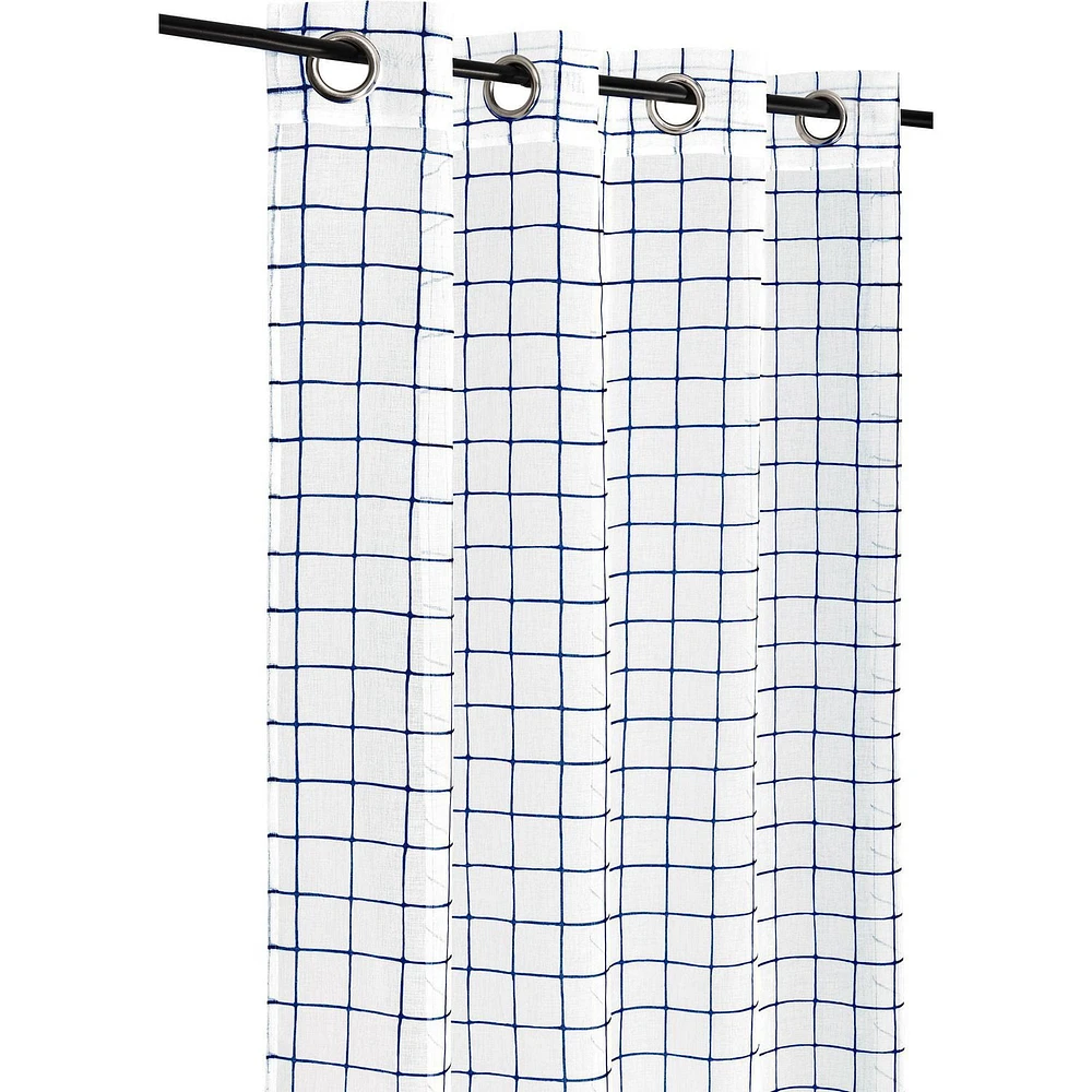 Safdie & Co. Curtain 84L Sheer Check Navy