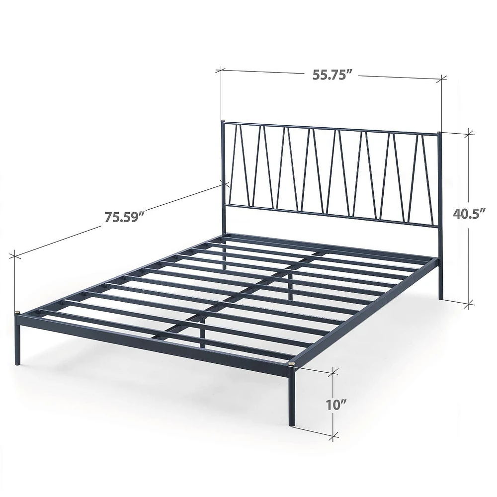 Zinus Olga 41 Inch Metal Platform Bed with Headboard