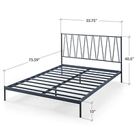 Zinus Olga 41 Inch Metal Platform Bed with Headboard