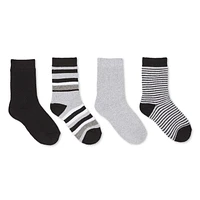 Athletic Works Girls' Thermal Crew Socks 4-Pack