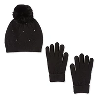 Time and Tru Women's Hat and Gloves 2-Piece Set, One Size