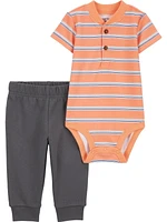 Carter's Child of Mine Baby Boys' Henley Bodysuit and Pants 2-Piece Set