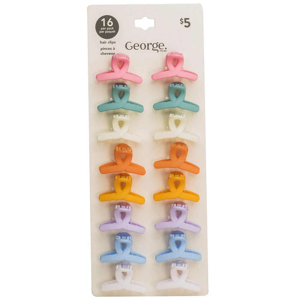 George 16 pc clips, 16 pc hair clips