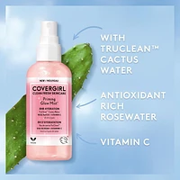 COVERGIRL Clean Fresh Skincare Priming Glow Mist, 100ml. Formulated with Cactus Water, Rose Water and Vitamin C for 8HR Hydration, 100% Vegan & Cruelty-Free, 100ML Mist