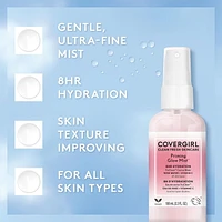 COVERGIRL Clean Fresh Skincare Priming Glow Mist, 100ml. Formulated with Cactus Water, Rose Water and Vitamin C for 8HR Hydration, 100% Vegan & Cruelty-Free, 100ML Mist