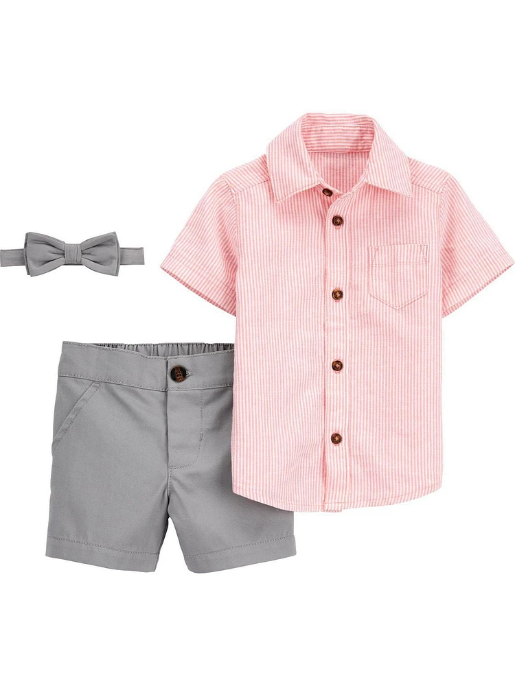 Carter's Child of Mine Baby Boys' Collared 3-Piece Shorts Set