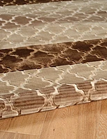 Evolution Trellis Stripes 5 ft. x 7 ft. 6 in. Area Rug, Beige & Brown