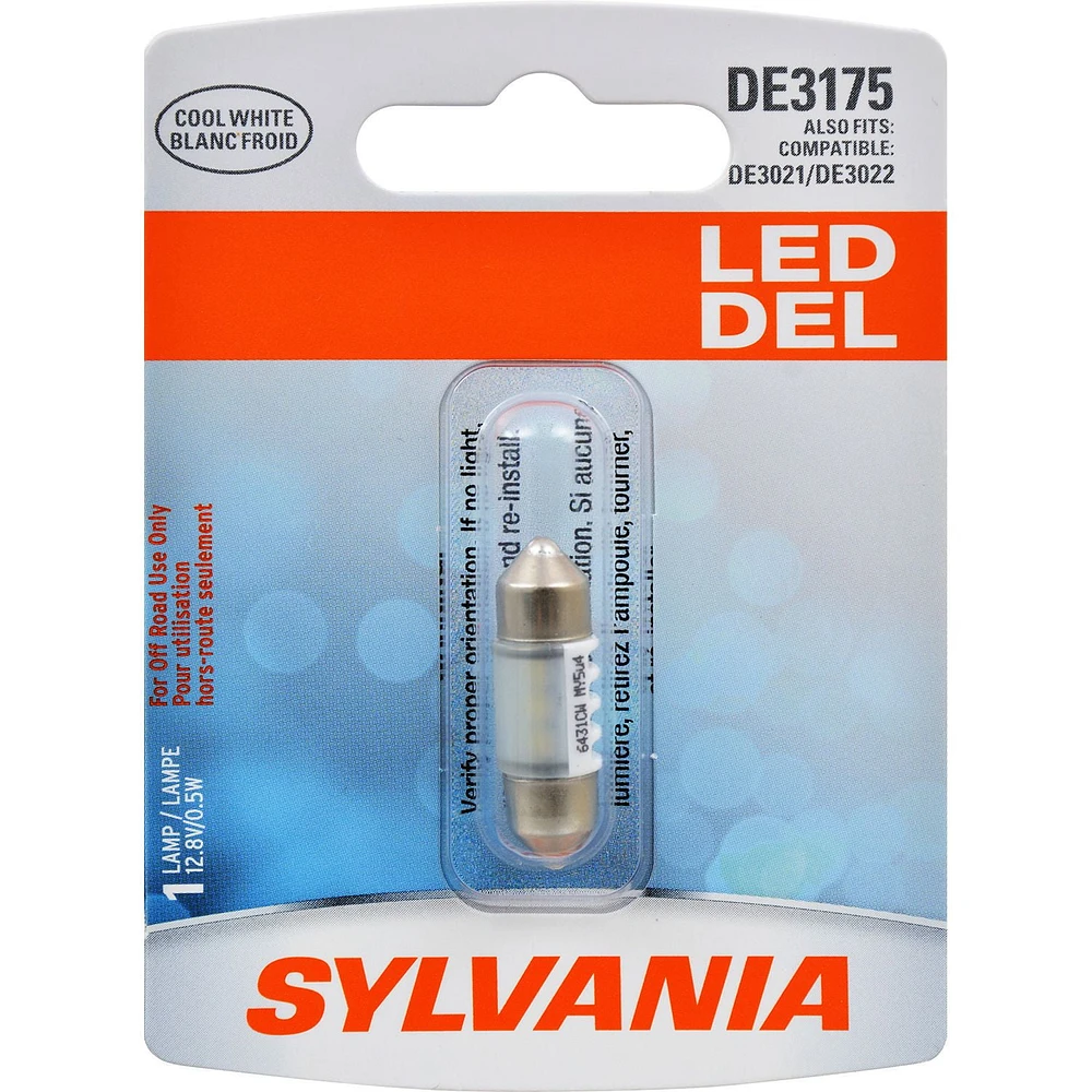 SYLVANIA DE3175 Syl LED White Mini Bulb, Pack of 1, DE3175 SYL LED WHITE Mini Bulb, Pack of 1