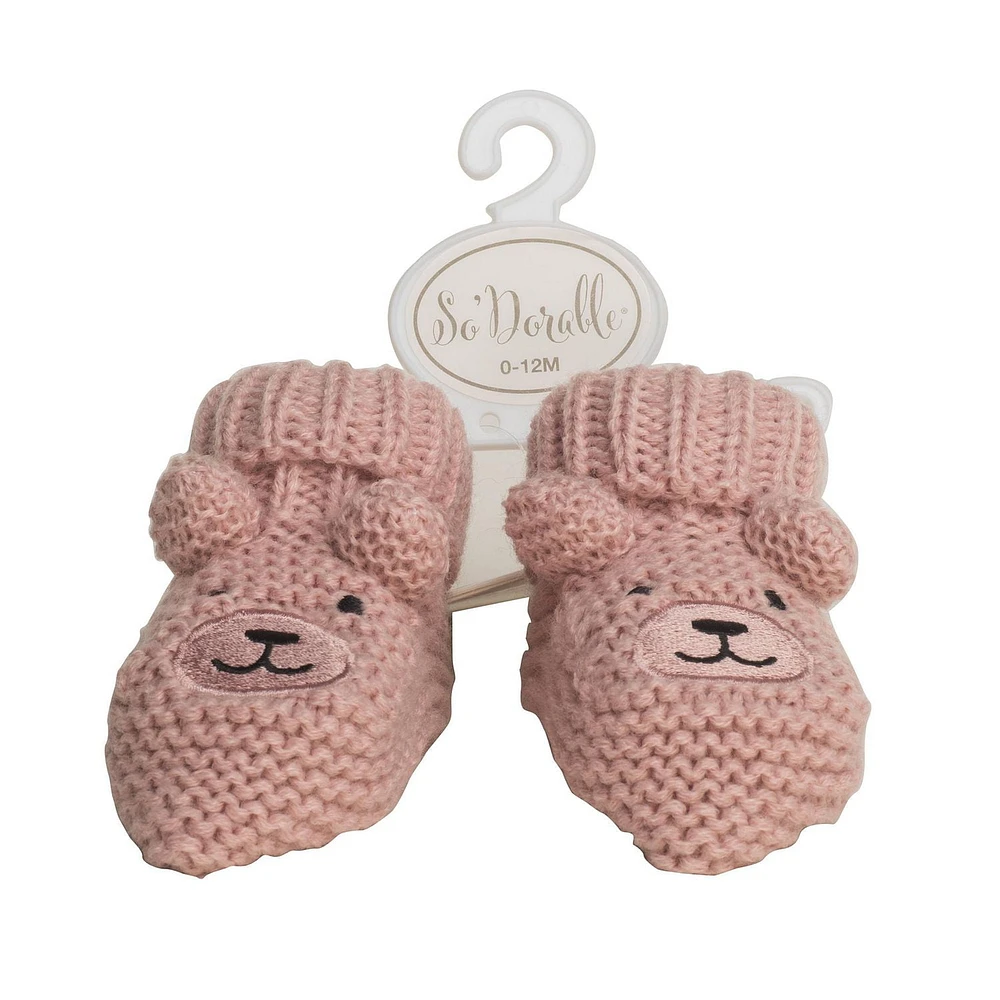 So Dorable Bear Knit Booties, Bear Knit Booties