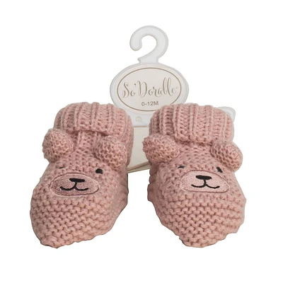 So Dorable Bear Knit Booties, Bear Knit Booties