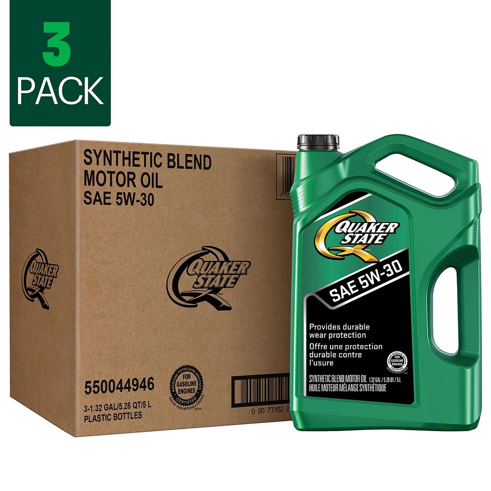 Quaker State 5W30 Motor Oil Case Pack jugs 3x5L