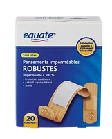 Equate Pansements imperméables robustes, 20ct