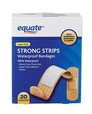 Equate Pansements imperméables robustes, 20ct