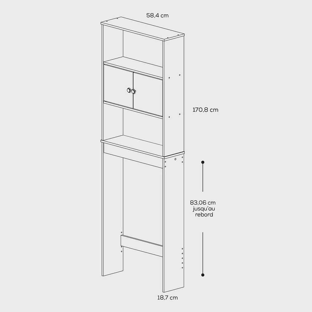 Zenna Home 3-Shelf Classic over the Toilet Bathroom Spacesaver, White