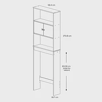 Zenna Home 3-Shelf Classic over the Toilet Spacesaver, White, White Bathroom Spacesaver