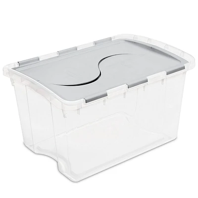 Sterilite 45L Hinged Lid Storage Box - Silver