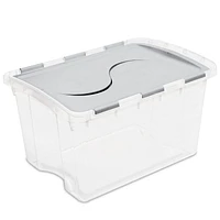 Sterilite 45L Hinged Lid Storage Box - Silver