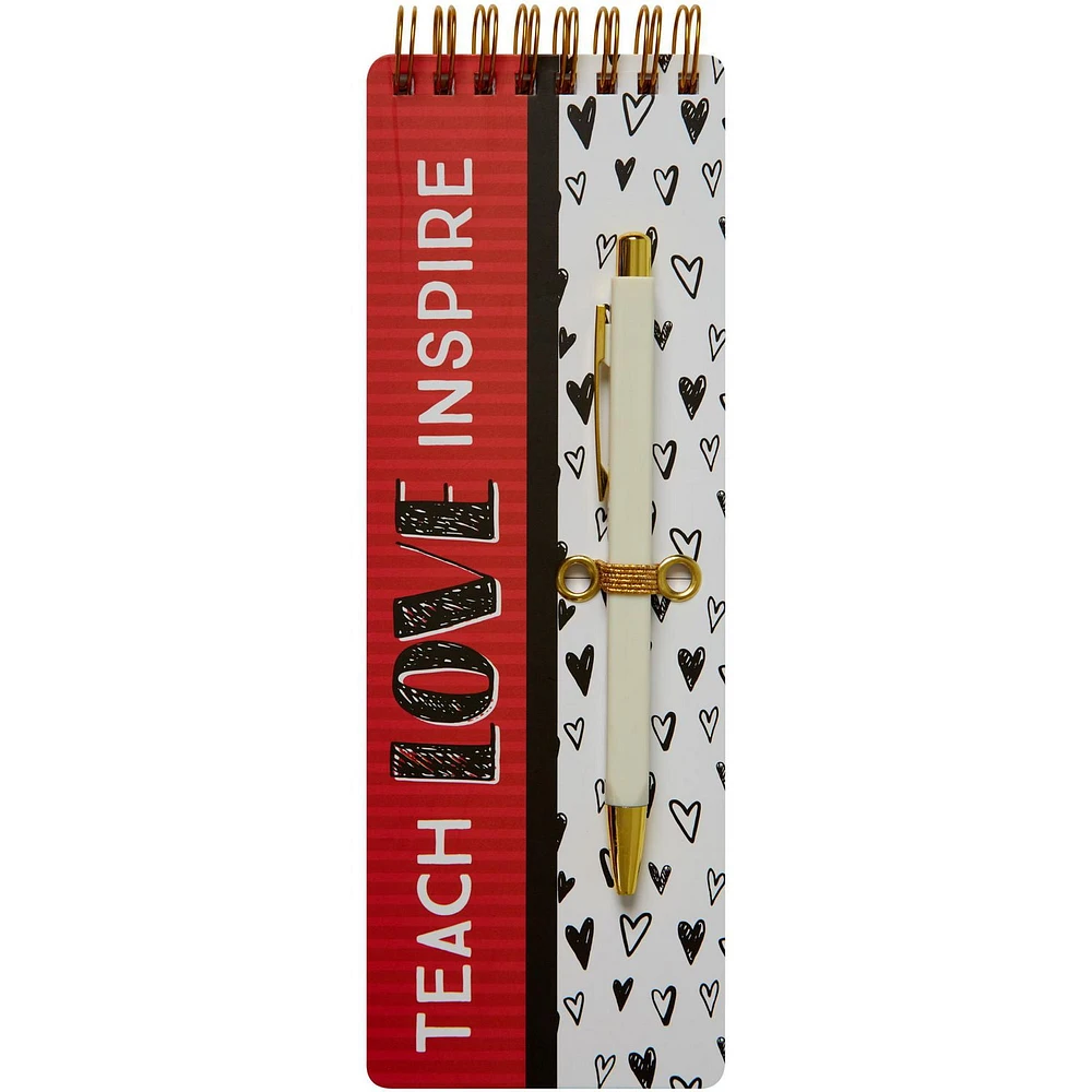 Teach Love Inspire Valentine’s Day Notepad & Pen for Teacher