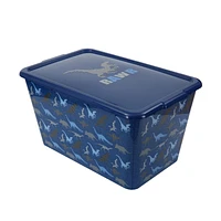 Mainstays 14.5 Gal / 53L Dinosaur Storage Tote Box, Plastic with Lid, 14.5 Gallon Dinosaur Tote