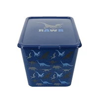 Mainstays 14.5 Gal / 53L Dinosaur Storage Tote Box, Plastic with Lid, 14.5 Gallon Dinosaur Tote