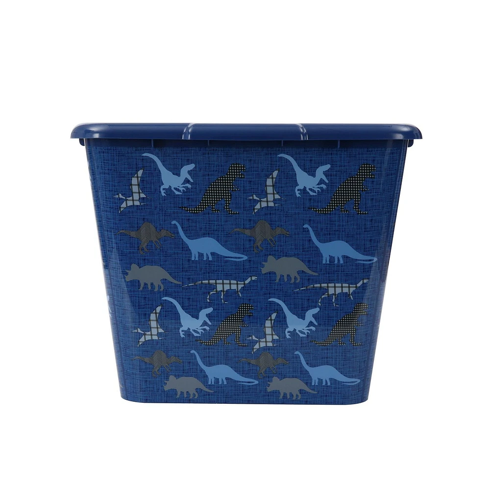 Mainstays 14.5 Gal / 53L Dinosaur Storage Tote Box, Plastic with Lid, 14.5 Gallon Dinosaur Tote