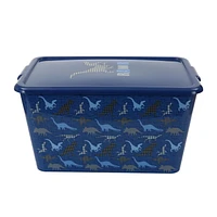 Mainstays 14.5 Gal / 53L Dinosaur Storage Tote Box, Plastic with Lid, 14.5 Gallon Dinosaur Tote