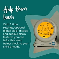 Réveil éducatif Groclock de Tommee Tippee, réveil et veilleuse pour jeunes enfants alimenté par USB