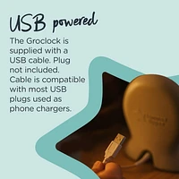 Réveil éducatif Groclock de Tommee Tippee, réveil et veilleuse pour jeunes enfants alimenté par USB