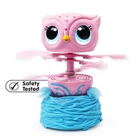 Owleez, Flying Baby Owl Interactive Toy with Lights and Sounds (Pink), for Kids Aged 6 and Up