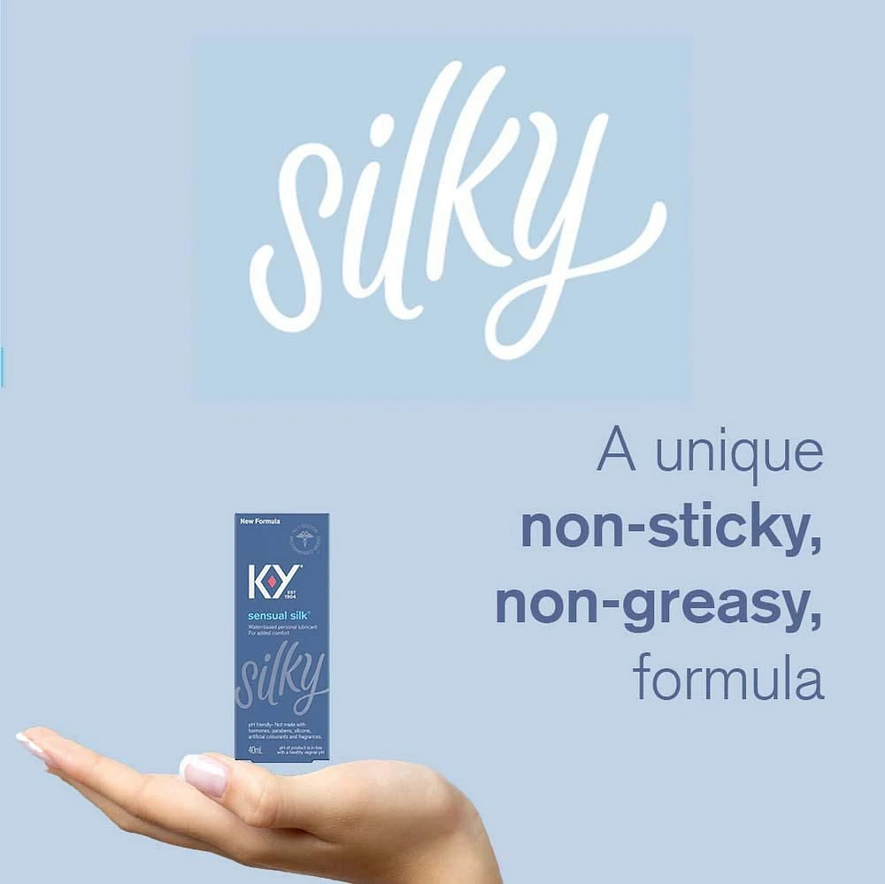 K-Y® Personal Lubricant, SENSUAL SILK®, liquid, 40 mL