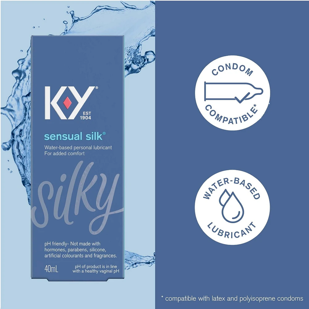 K-Y® Personal Lubricant, SENSUAL SILK®, liquid, 40 mL