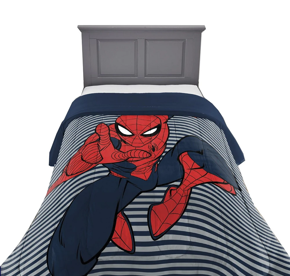 Spiderman Stripes Twin/Full Comforter, Easy to care for