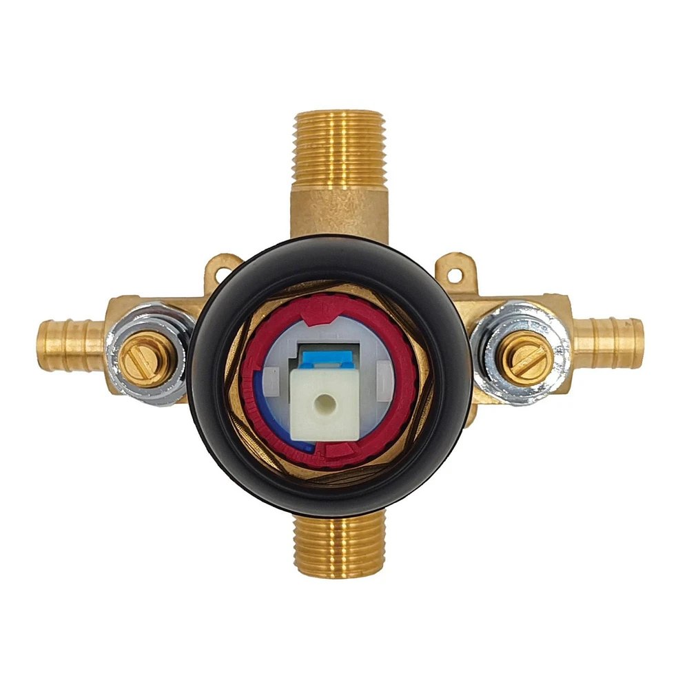 The akuaplus® - SHELA pressure balance valve kit with square spout.